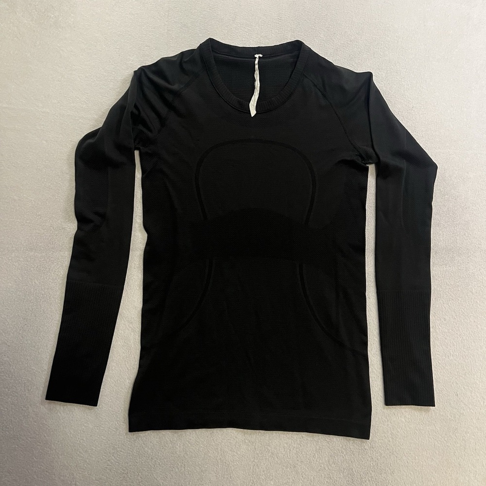 Lululemon Swiftly Tech Long Sleeve Shirt Women's Size 8 Black Workout Yoga
